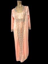 Undercover Wear Peach Color Vintage Pegnoir Set Nightgown Robe Size Small S