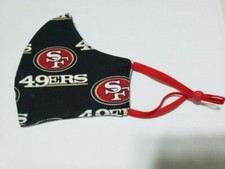 San Francisco 49er's face mask. Handmade Adult size adjustable straps washable