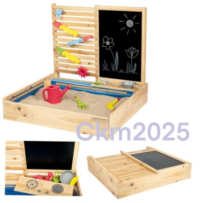 Sandkasten aus Holz mit Wasserwandzubehör und Kreide