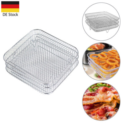 3 Stufen Air Fryer Grillrost Zubehör Edelstahl Heißluftfritteuse Rack Für 9-11''