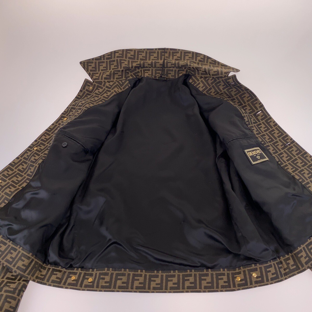 FENDI FENDACE Zucca pattern Versace jacket Brown polyester FENDI FENDACE Zucca pattern Versace jacket Brown polyester