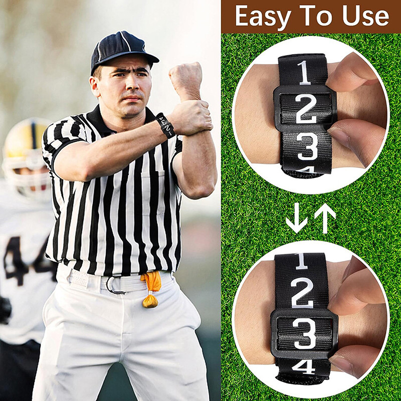 Football Referee Gear Adjustable Numbered Wrist Down Indicators Yard