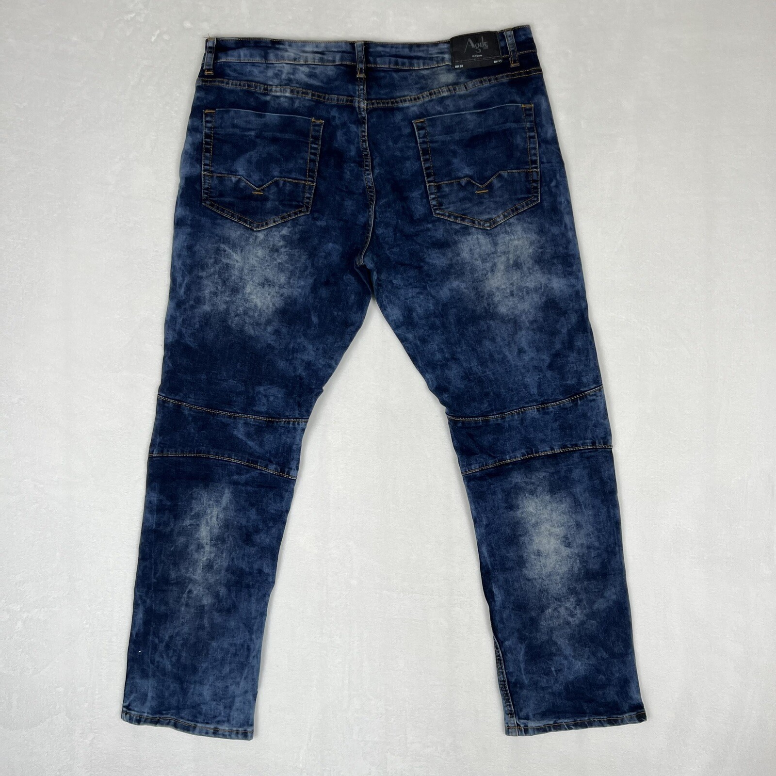 S 36x30 Regular Fit Stretch Aztec Print Blue Denim Casual