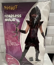 Spirit Fearless Ninja Halloween Costume Cosplay Child's LARGE 10-12 Complete