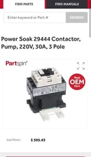 Power Soak Systems Inc, 29444 Contactor, Pump, 220v, 30A, 3 Pole