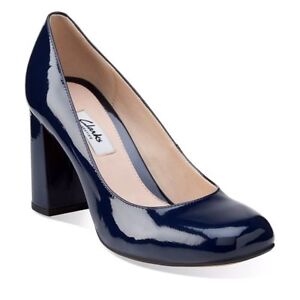 clarks navy blue womens shoes