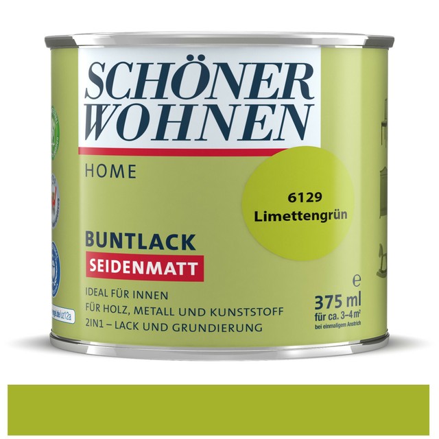 Schoner Wohnen Home Buntlack Limettengrun Seidenmatt 375 Ml Gunstig Kaufen Ebay