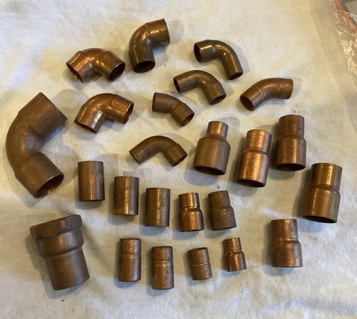Copper Plumbing Fittings - Lot 24 - Assorted Sizes NOS