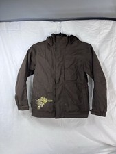 Burton Dryride Ski Brown Snowboard Ski Coat Full Zip Winter Jacket Youth Small