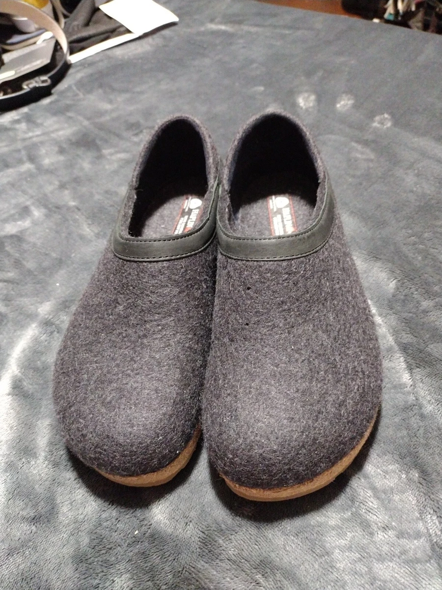 HAFLINGER GRIZZLY CLOSED HEEL SLIP ON WOOL CLOG SHOES SZ 42 eBay