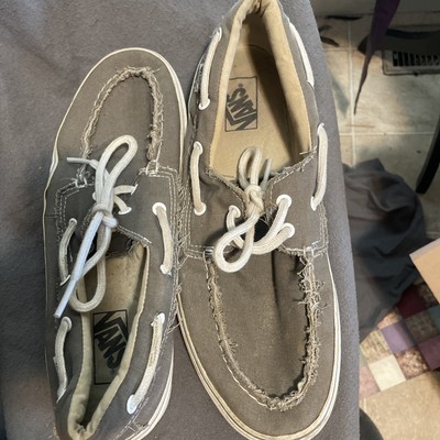 VANS ZAPATO DEL BARCO PEWTER/TRUE WHITE BOAT CASUAL CANVAS SNEAKERS Size 12  | eBay