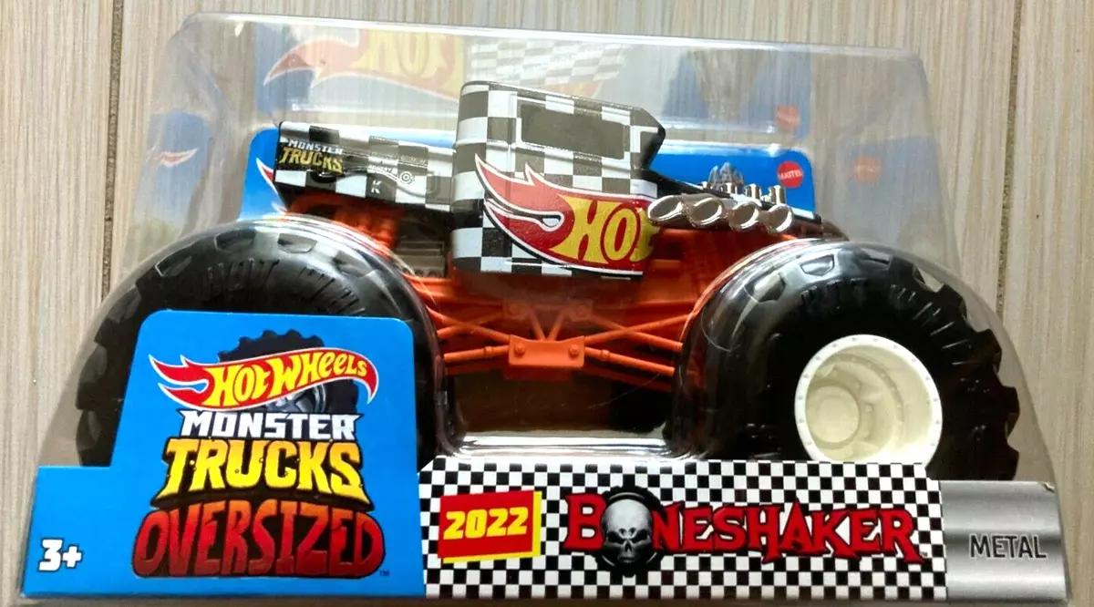 Hot Wheels Monster Truck 1:24 Scale 2022 Bone Shaker It All Vehicle with  Giant Wheels for Kids Age 3 to 8 Years Old Great Gift Toy Trucks Large  Scale : Toys & Games 