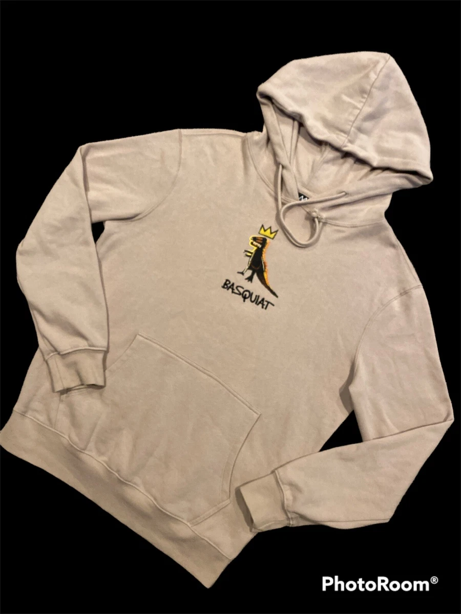 Jean-Michel Basquiat Men's Sz S Hoodie T-Rex Dinosaur Tan Graphic Sweatshirt  | eBay