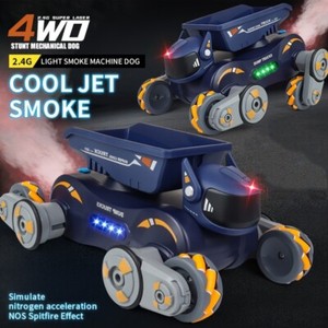 2.4Ghz 4WD Gesture Sensing Stunt RC Dog with Music & Light with 2 Battery-Orange