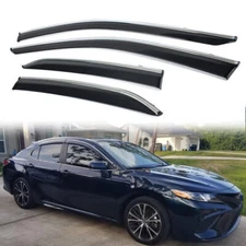 For 2018-2020 8th Gen Toyota Camry Window Visor Vent Rain Guards w/ Chrome Trim