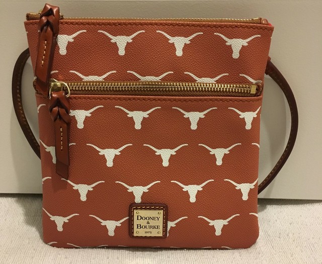 Dooney & Bourke Texas Longhorns Orange Double Zip Crossbody Bag Purse