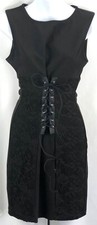 Speechless Lace bodycon scuba dress 5 Blk LaceUp Corset Sleeveless Gothic Y2K