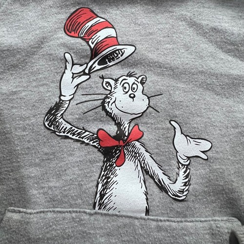 Dr.Seuss Gray Cat in The Hat Pullover Hoodie Size 4T - Picture 3 of 9