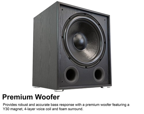 Rockville Rock Shaker 15" Inch Black 1000w Powered Home Theater Subwoofer Sub - Picture 8 of 11