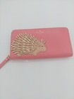 Kate Spade Baja Bound Porcupine Applique Pink Leather Lacey Wallet $228