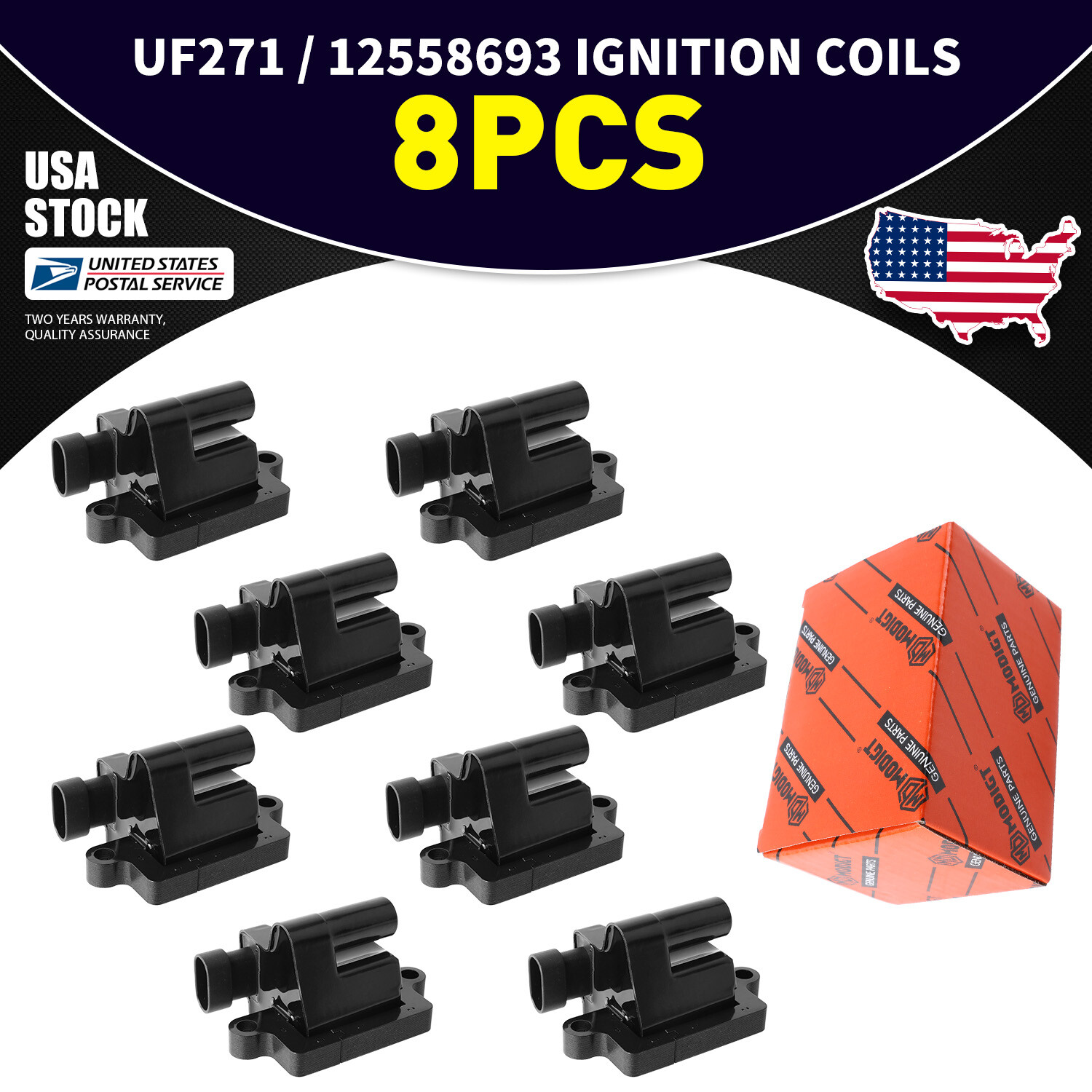 High Performance OEM UF271 Ignition Coils 8Pcs for 2003-2005 GMC Savana 1500