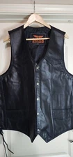 Gargoyle Bells Gun Pocket Vest Leather Biker With Laces Conceal  Men's  NWT 52