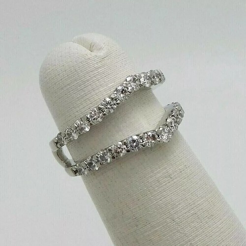 2Ct Round-Cut Lab Created Wrap Guard Enhancer Wedding Band 14K White Gold Plated - Picture 2 of 5