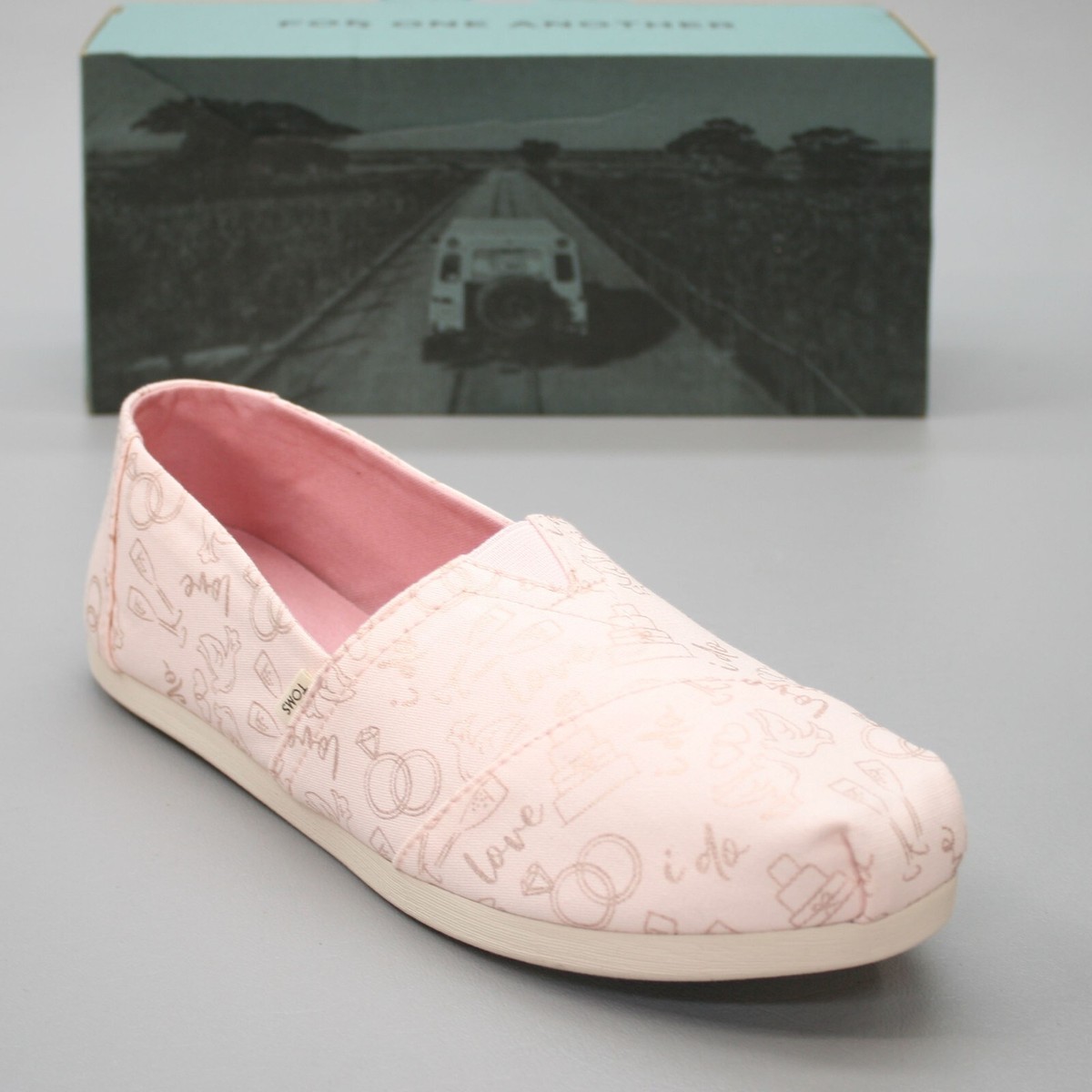 Pink Toms Bridal TOMS Ladies Classic Alpargata Pink Wedding Day