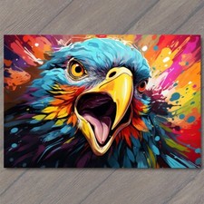 FLATCARD Eagle Bird Smile Happy Retro Pop Art Splash Colors Fun Cute Vibrant