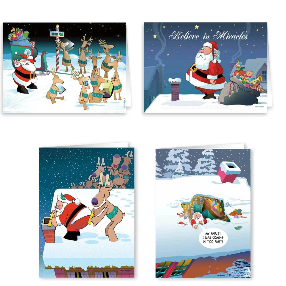 36 Divertidas Tarjetas de Navidad Variedad Pack - 36 Tarjetas y Sobres -95 Foto 3 de 4