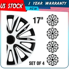 17 Inch Set of 4 Snap On Full Hub Caps Wheel Covers Fit R17 Tire & Rim ABS PC