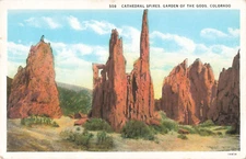 Postcard Cathedral Spires, Garden of The Gods, Colorado VTG VPC02.