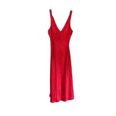 red slip night dress Red Women Sleepwear Satin Nightgown Mini Slip Chemise Wedding Night Dress  US