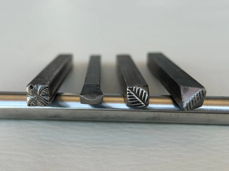 Vintage Indian Iron Punch Stamp Jewelry Stamping Tool 4pcs - Image 4 of 4
