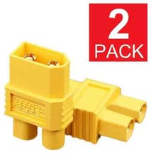 2 Pcs XT60 Male to EC3 Female NoWire Adapter XT-60 wireless Battery Connector