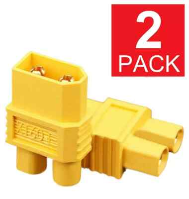 2 Pcs XT60 Male to EC3 Female NoWire Adapter XT-60 wireless Battery Connector