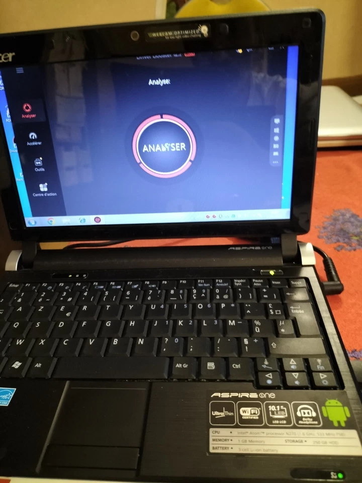 pc portable 10,1" ACER ASPIRE ONE 522 win 10 activé 200gb dd pack office - Photo 2/3