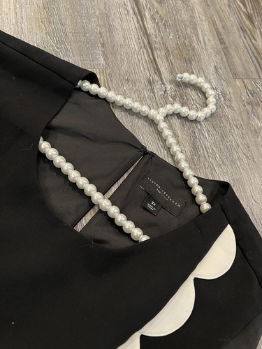 NWOT Victoria Beckham for Target Black Sleeveless White Scalloped Hem Tank 3X - Picture 12 of 18