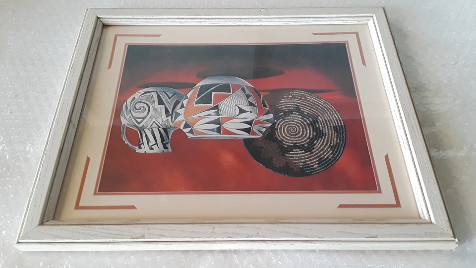 Marco de impresión de cerámica nativa americana 8 X 11 arte de pared tribal 1/88 G.W. Williams Foto 3 de 4