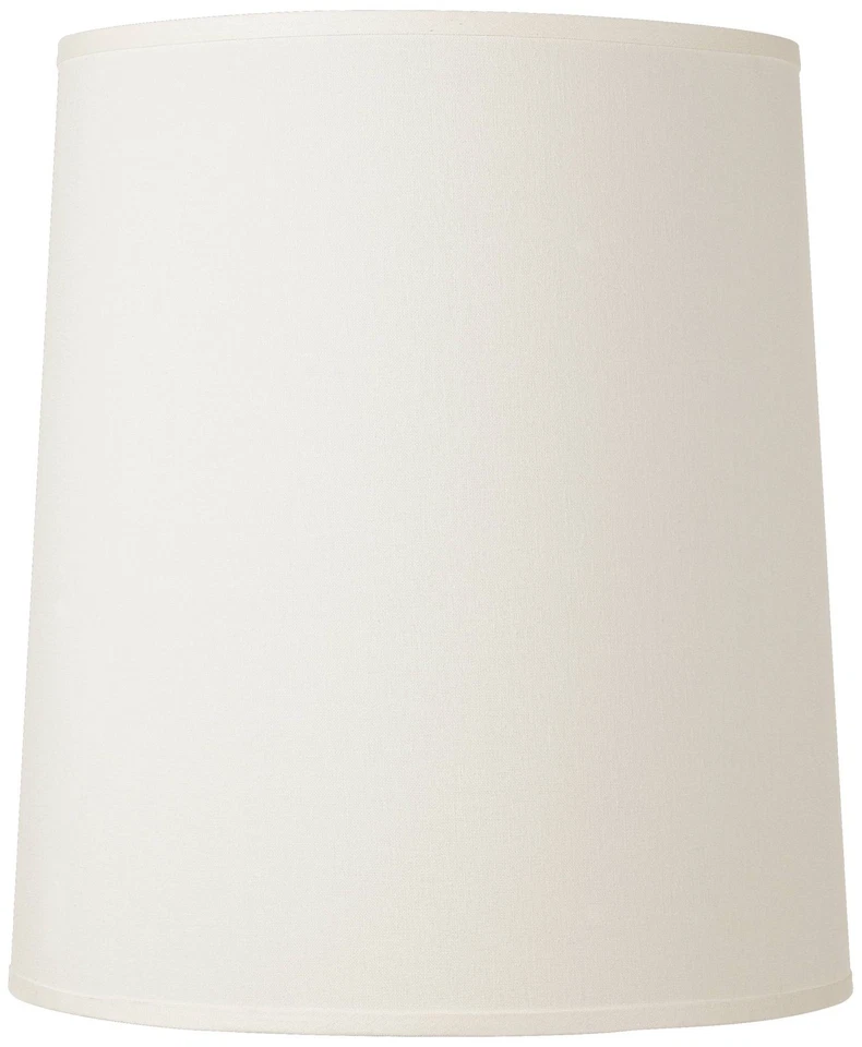 Springcrest Off-White Fabric Set of 2 Tall Drum Shades 14x16x18 (Spider) - Image 3 of 4