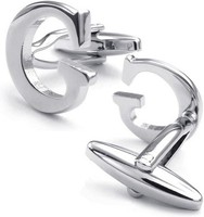 ManschettenknöPfe Herren Edelstahl Silber Hochzeit Cufflinks Buchstabe G