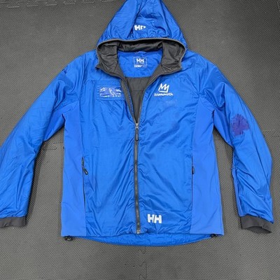 Helly Hansen Jacket Mens Medium Blue Mammoth RECCO Hooded Insulated Ski Coat