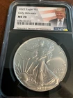 2022 $1 American Silver Eagle NGC MS70 Early Releases, Trump Label, Black core