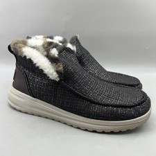 Hey Dude Denny scarpe rosa smaltate donna taglia 10 marrone pelliccia sintetica comode pantofole