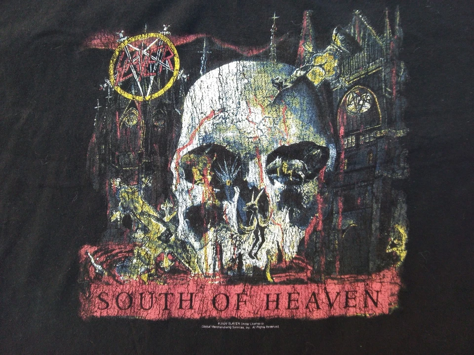 Camiseta vintage Slayer South Of Heaven 2009 negra para hombre talla XL Foto 2 de 4