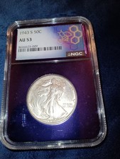 1943 S WALKING LIBERTY HALF DOLLAR 50¢ NGC AU 53 Trader Bea Purple Core - Toner