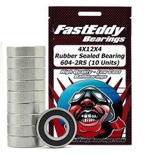 4X12X4 Rubber Sealed Bearing 604-2RS 10 Units 
