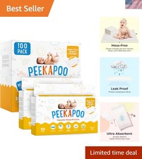 Waterproof  Absorbent Baby Changing Pad Liners - 100 Count for Ultimate Care