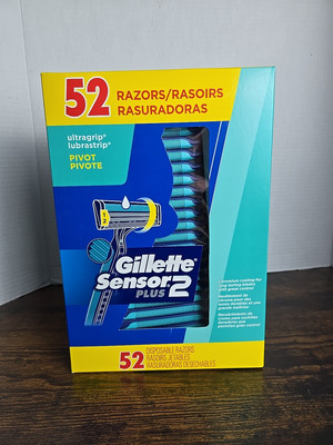 Men's Gillette Sensor PLUS2 Disposable Razor with Lubrastrip 52 Razors