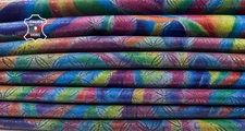 MULTICOLOR SHIMMER  PRINT Italian Goatskin Leather hide 2 skins 6sqf 0.7mm C6423